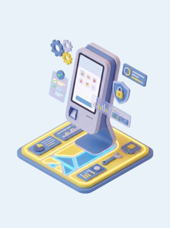 Ilustrație despre configurarea și întreținerea unui chioșc