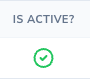 Detaliu al ecranului de administrare: IS ACTIVE?