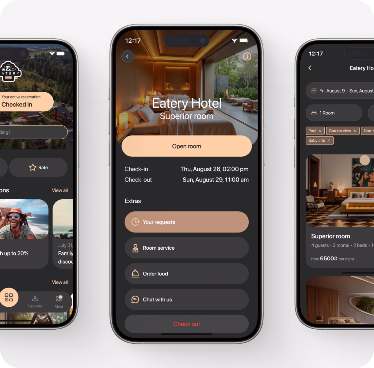 Everything a guest needs — in one interface