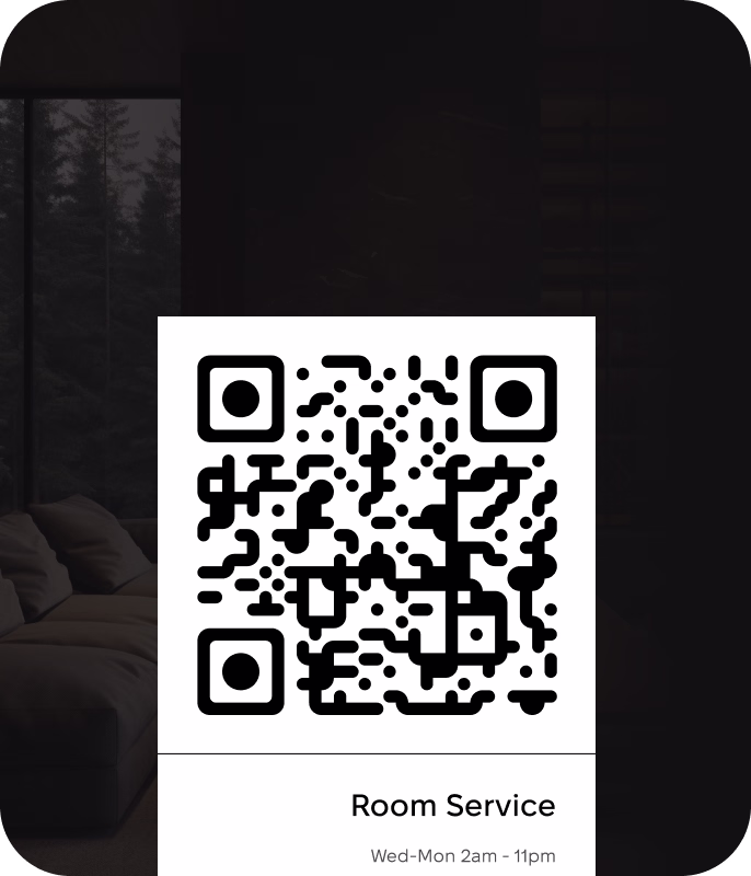 Códigos QR o tablets en las habitaciones — el huésped pide cómodamente cuando le conviene
