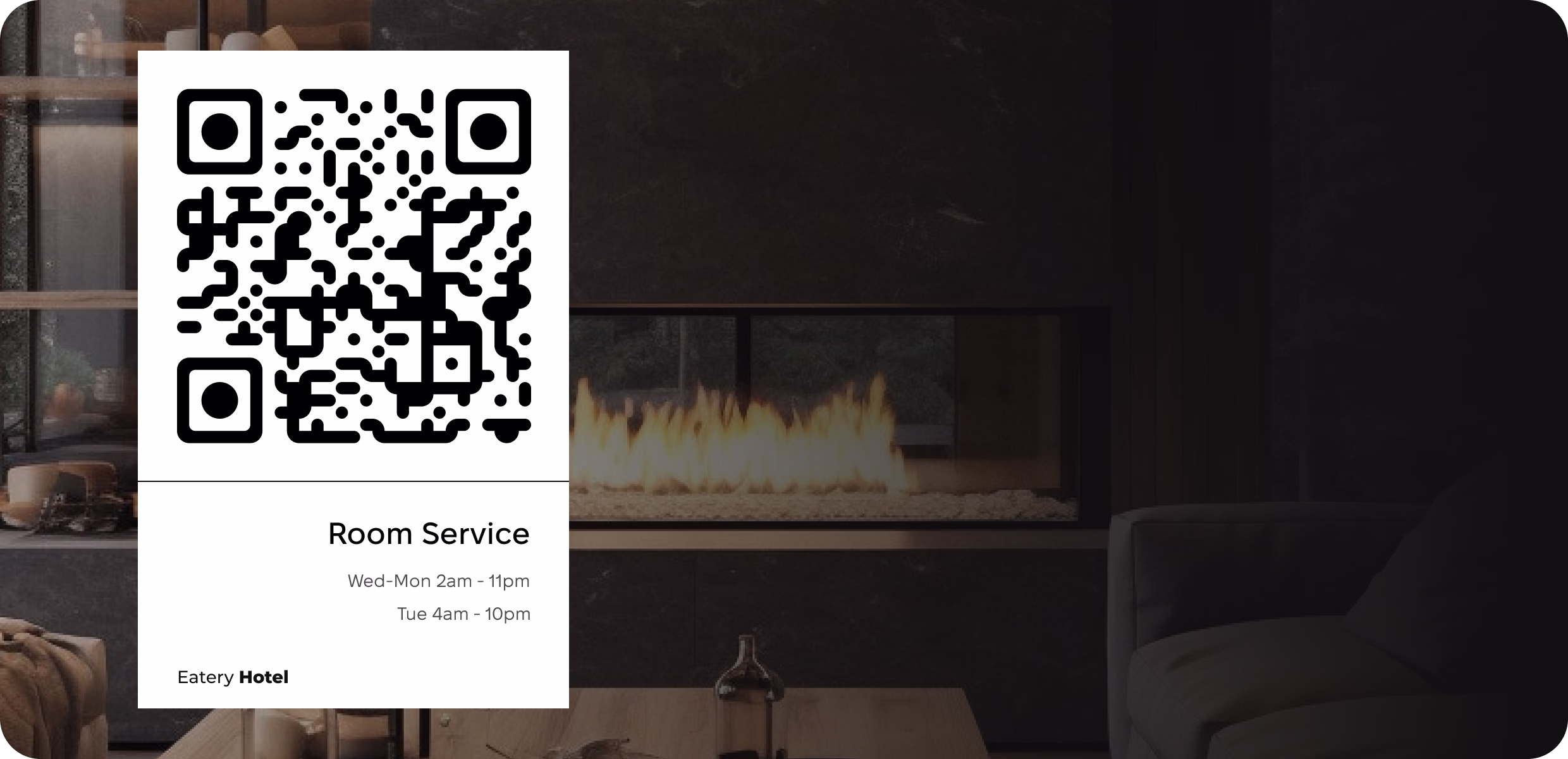 Códigos QR o tablets en las habitaciones — el huésped pide cómodamente cuando le conviene
